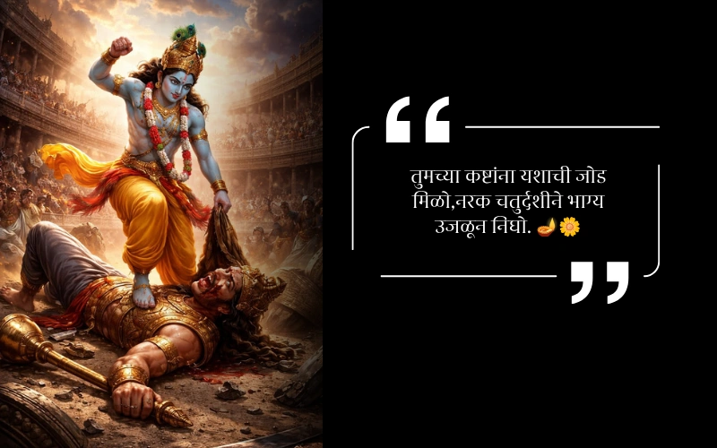 narak chaturdashi wishes in marathi