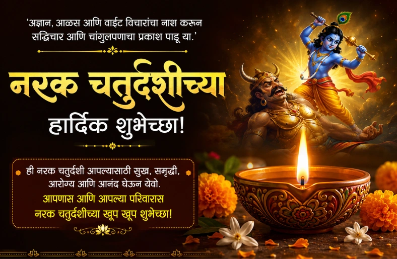 30+ Narak Chaturdashi Wishes in Marathi | हृदयस्पर्शी शुभेच्छा, संदेश व स्टेटस – Marathi Daily Quotes narak chaturdashi wishes in marathi