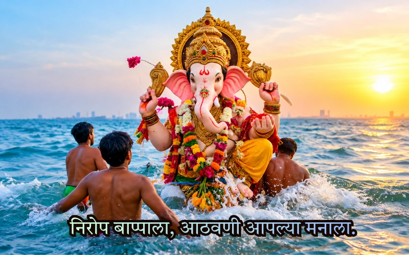 Ganpati Bappa Visarjan Caption In Marathi