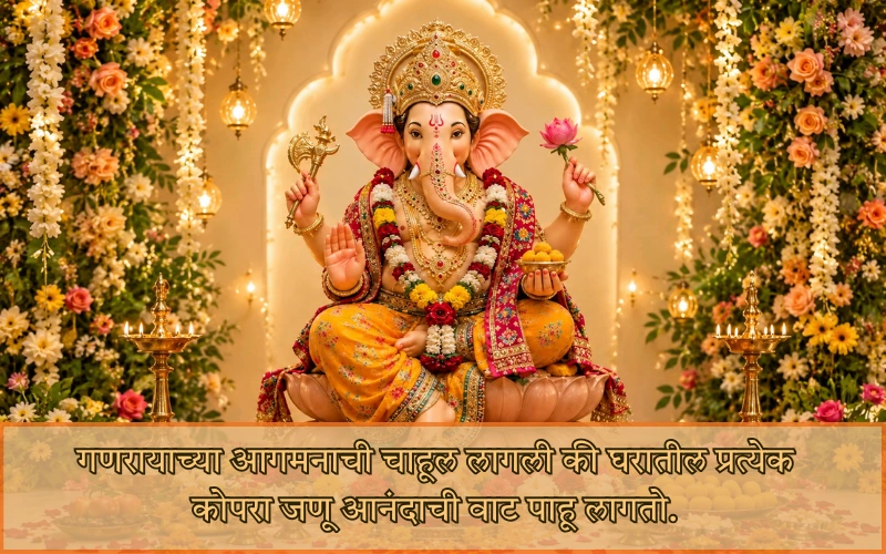 Ganpati Bappa Aagman Quotes In Marathi