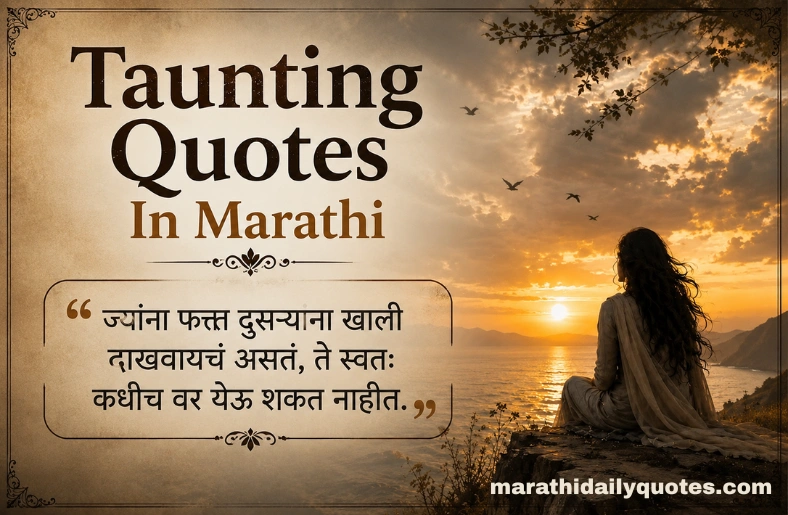 165+ Taunting Quotes in Marathi | मराठीत टोमणे मारणारे भन्नाट Quotes Taunting Quotes in Marathi